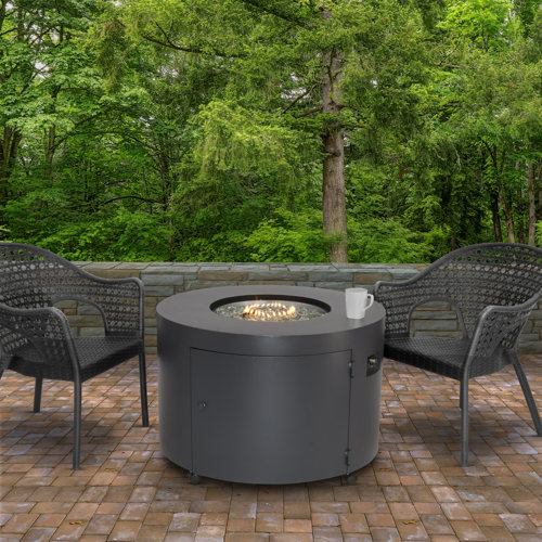National Outdoor Living 24.4" H x 38" W Aluminum Propane Outdoor Fire